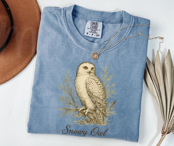 "Snowy Owl" Birdwatching Design Birds and Nature Inspired Unisex heavyweight t-shirt