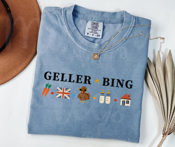 "Geller-Bing" Sarcastic Design Friends Inspired Unisex heavyweight t-shirt