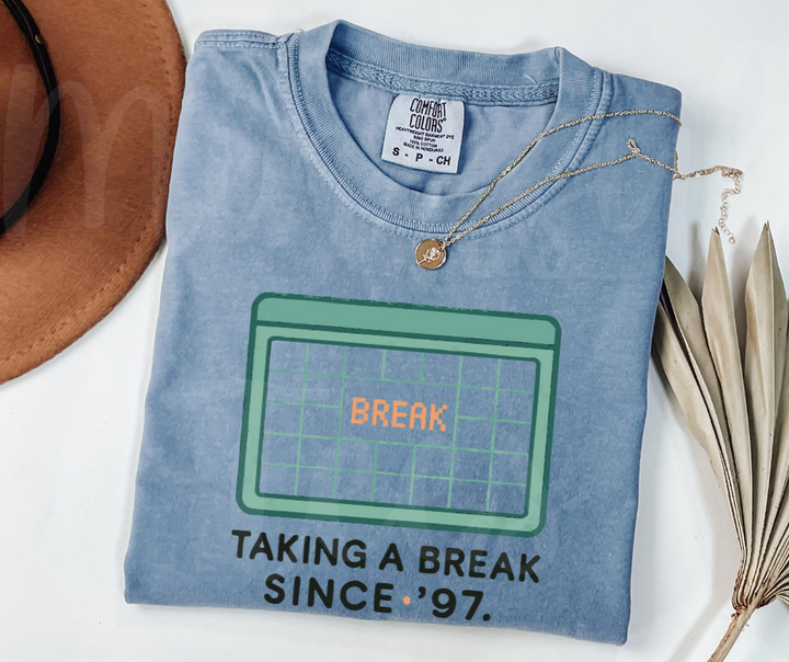 "Taking A Break" Sarcastic Design Friends Inspired Unisex heavyweight t-shirt