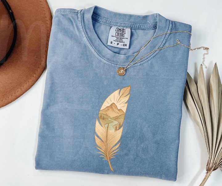 "The Feather" Birdwatching Design Birds and Nature Inspired Unisex heavyweight t-shirt