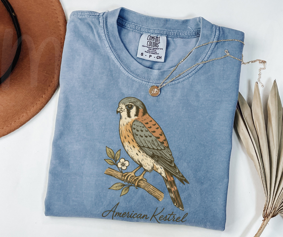 "American Kestrel" Birdwatching Design Birds and Nature Inspired Unisex heavyweight t-shirt