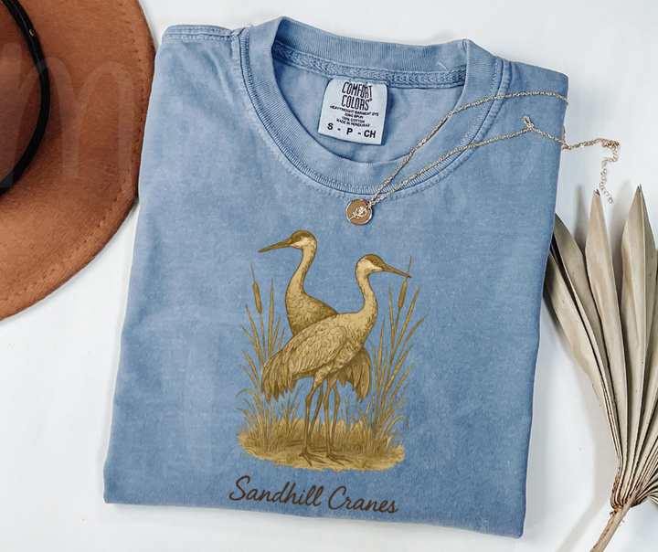 "Sandhill Cranes" Birdwatching Design Birds and Nature Inspired Unisex heavyweight t-shirt