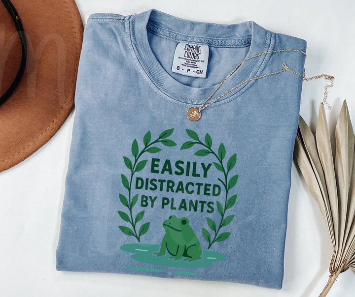 "Easily Distracted" Funny Plant Lover Tee Design Unisex heavyweight t-shirt