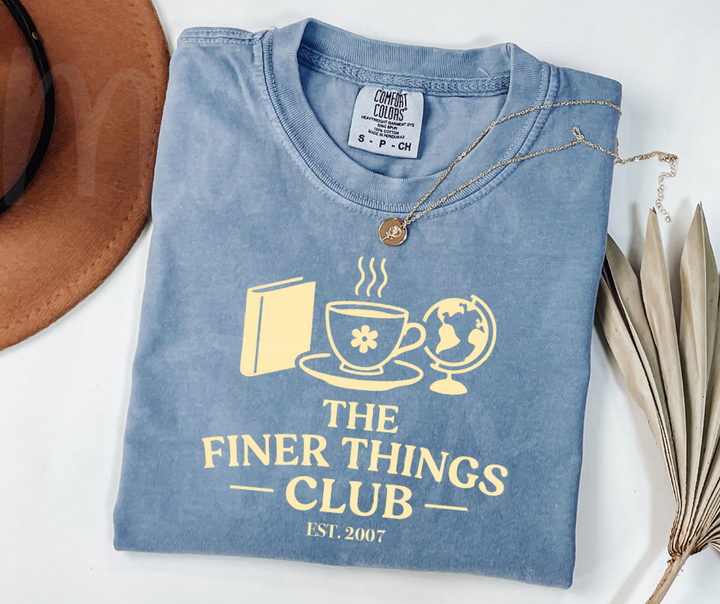"The Finer Things Club" Sarcastic Design The Office Inspired Unisex heavyweight t-shirt