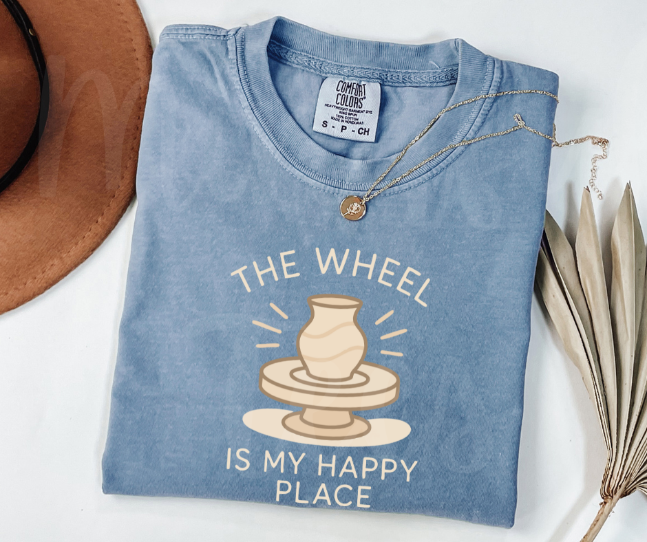 "Happy Place" Funny Design Pottery Clay Hobby Inspired Unisex heavyweight t-shirt