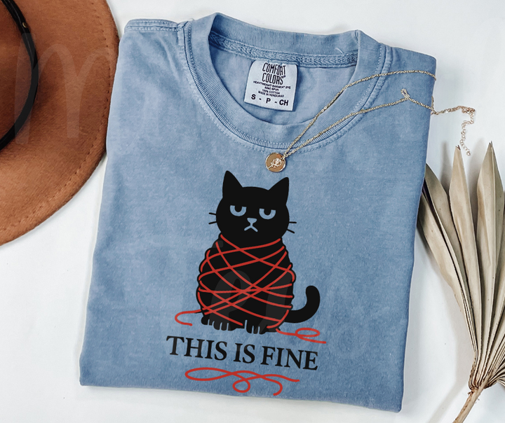 "This Is Fine" Sarcastic Design Unisex heavyweight t-shirt