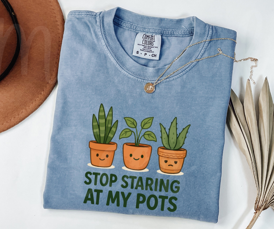 "Stop Staring" Funny Plant Lover Tee Design Unisex heavyweight t-shirt