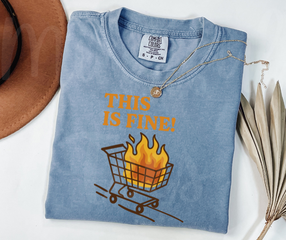 "This Is Fine" Sarcastic Design Unisex heavyweight t-shirt