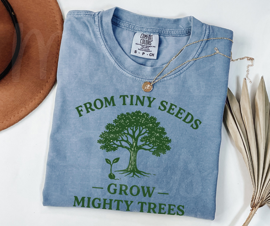 "From Tiny Seeds" Funny Plant Lover Tee Design Unisex heavyweight t-shirt