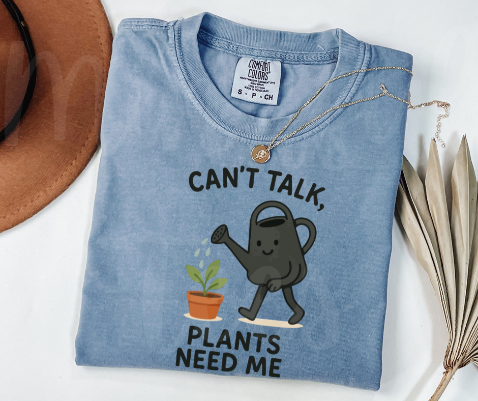 "Can't Talk" Funny Plant Lover Tee Design Unisex heavyweight t-shirt