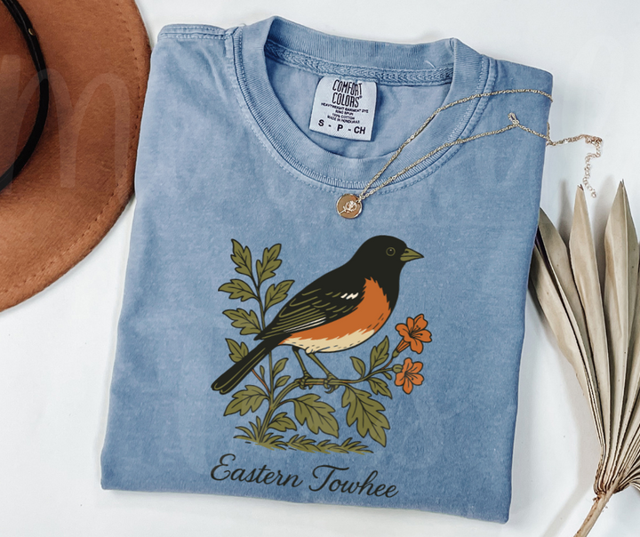 "Eastern Towhee" Birdwatching Design Birds and Nature Inspired Unisex heavyweight t-shirt