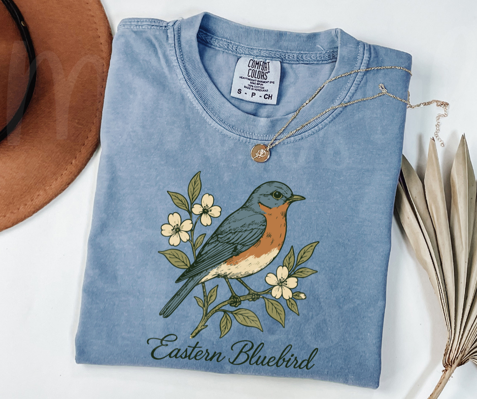 "Eastern Bluebird" Birdwatching Design Birds and Nature Inspired Unisex heavyweight t-shirt