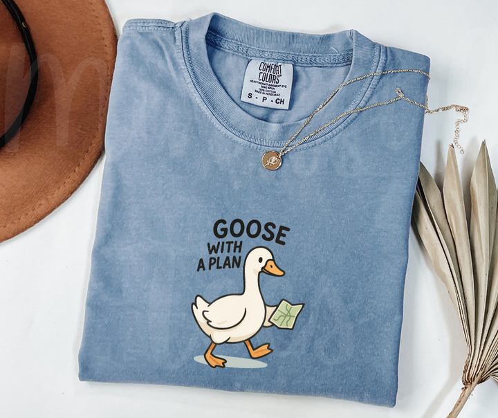 "Goose with a Plan" Sarcastic Design Unisex heavyweight t-shirt