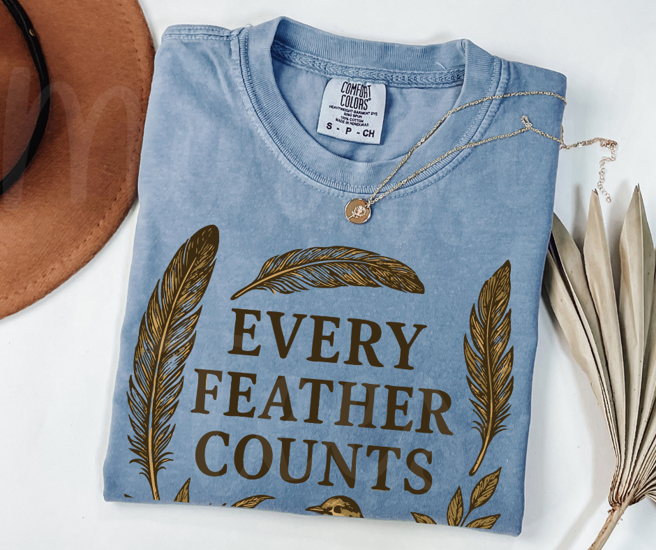"Every Feather Counts" Birdwatching Design Birds and Nature Inspired Unisex heavyweight t-shirt