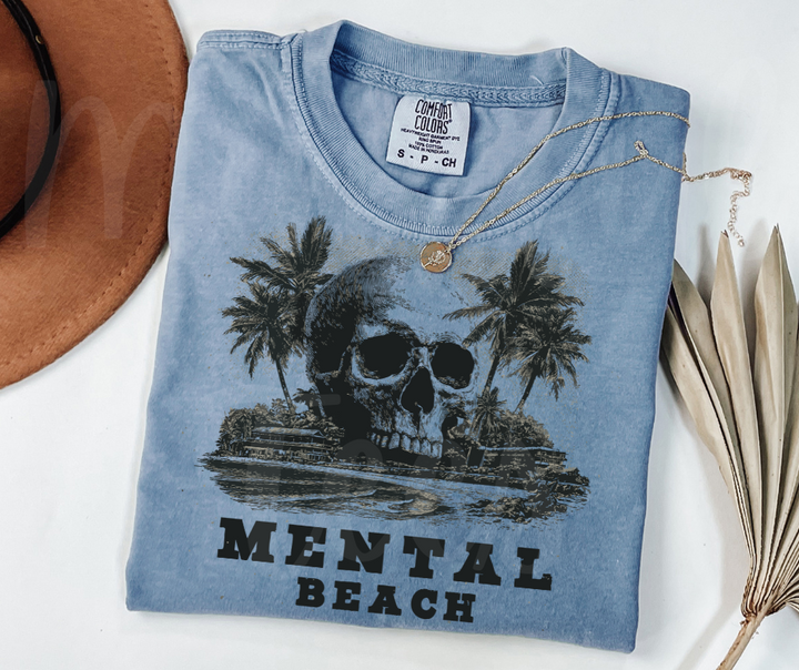 "Mental Beach" Sarcastic Design Unisex heavyweight t-shirt