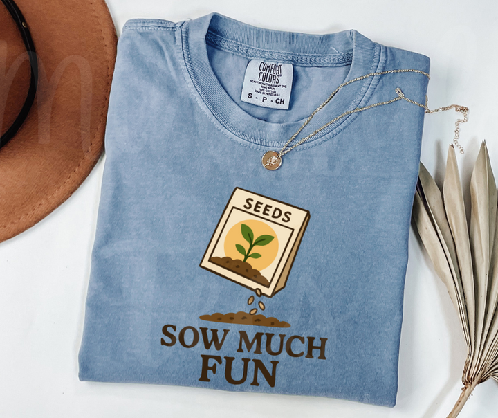 "Sow Much Fun" Funny Plant Lover Tee Design Unisex heavyweight t-shirt