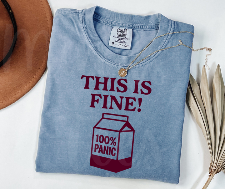 "This Is Fine" Sarcastic Design Unisex heavyweight t-shirt