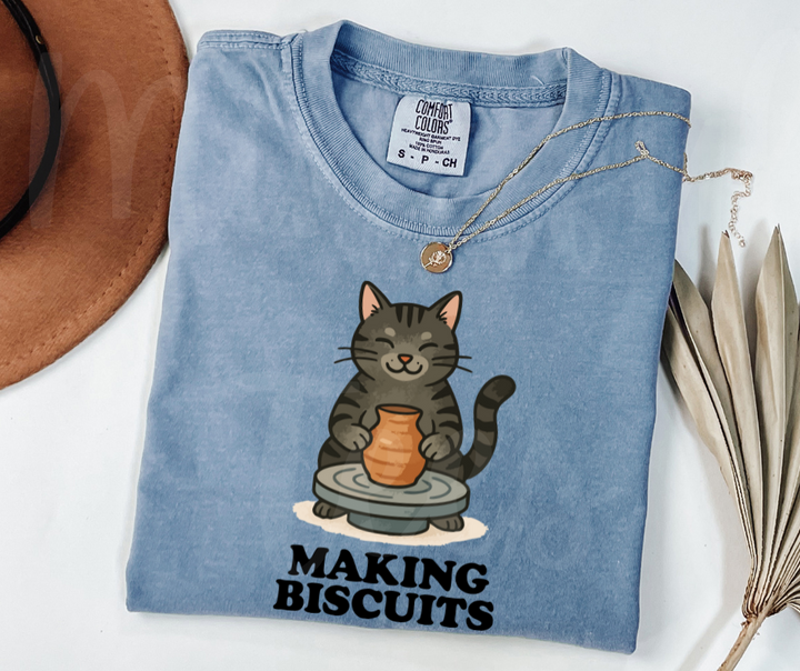 "Making Biscuits" Funny Design Pottery Clay Hobby Inspired Unisex heavyweight t-shirt