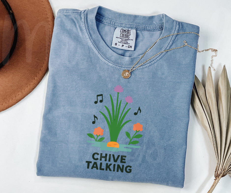 "Chive Talking" Funny Plant Lover Tee Design Unisex heavyweight t-shirt