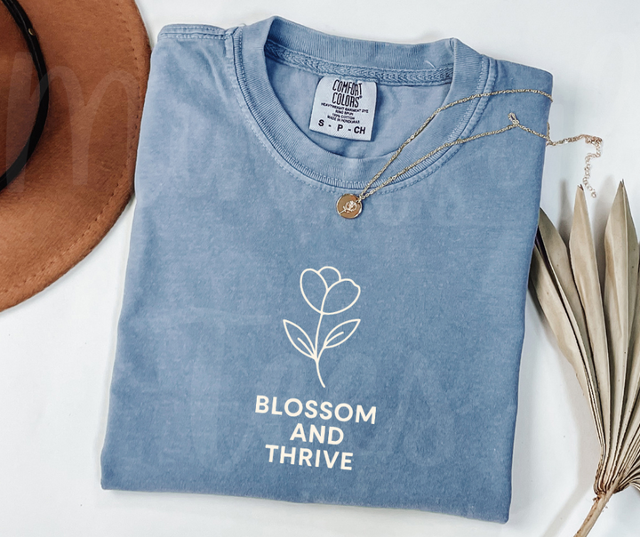 "Blossom And Thrive" Funny Plant Lover Tee Design Unisex heavyweight t-shirt