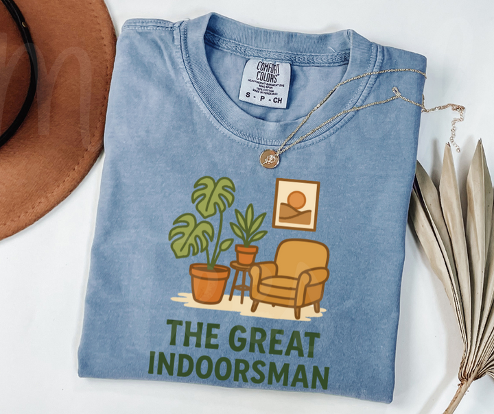 "The Great Indoorsman" Funny Plant Lover Tee Design Unisex heavyweight t-shirt