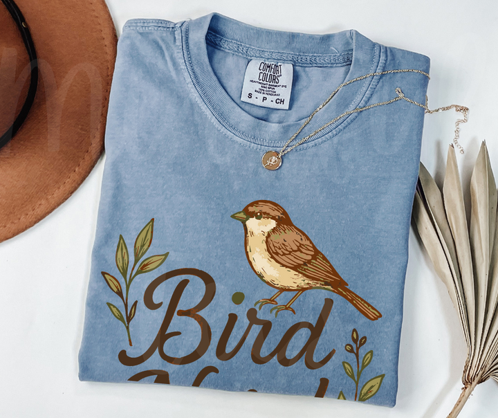 "Bird Nerd" Birdwatching Design Birds and Nature Inspired Unisex heavyweight t-shirt