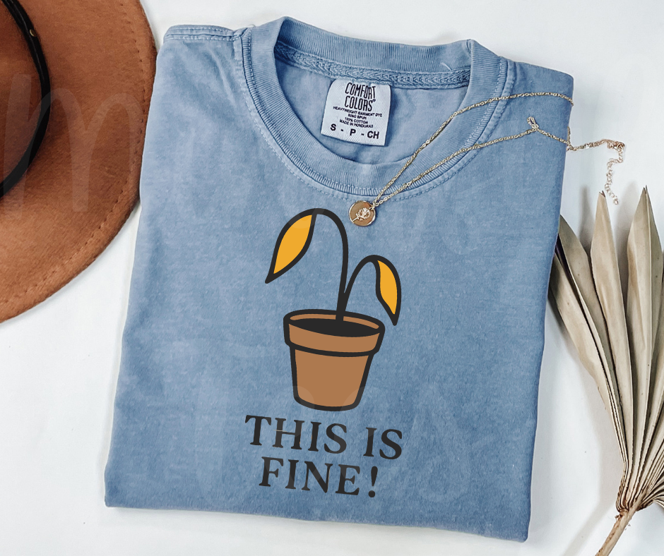 "This Is Fine" Sarcastic Design Unisex heavyweight t-shirt