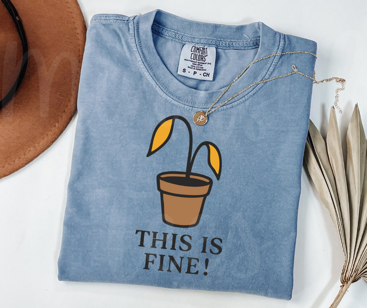 "This Is Fine" Sarcastic Design Unisex heavyweight t-shirt