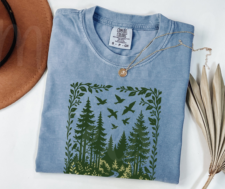 "The Path" Birdwatching Design Birds and Nature Inspired Unisex heavyweight t-shirt