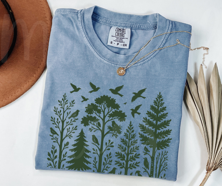 "Shadow of Nature" Birdwatching Design Birds and Nature Inspired Unisex heavyweight t-shirt