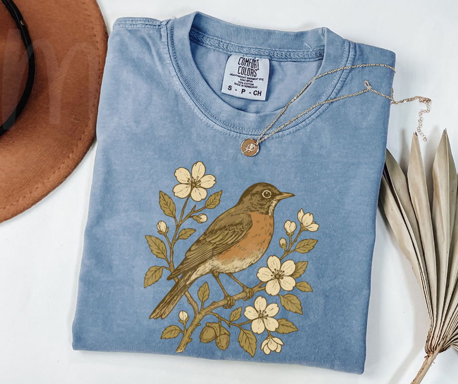 "American Robin" Birdwatching Design Birds and Nature Inspired Unisex heavyweight t-shirt