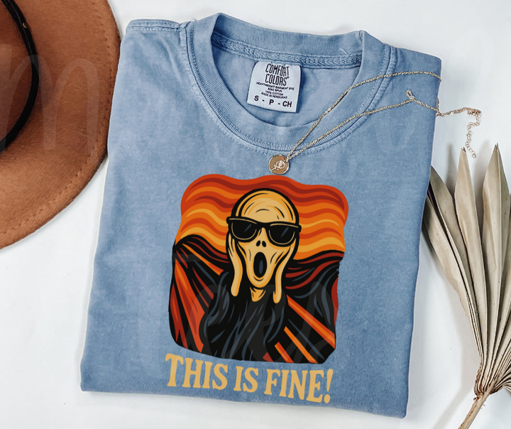 "This Is Fine" Sarcastic Design Unisex heavyweight t-shirt