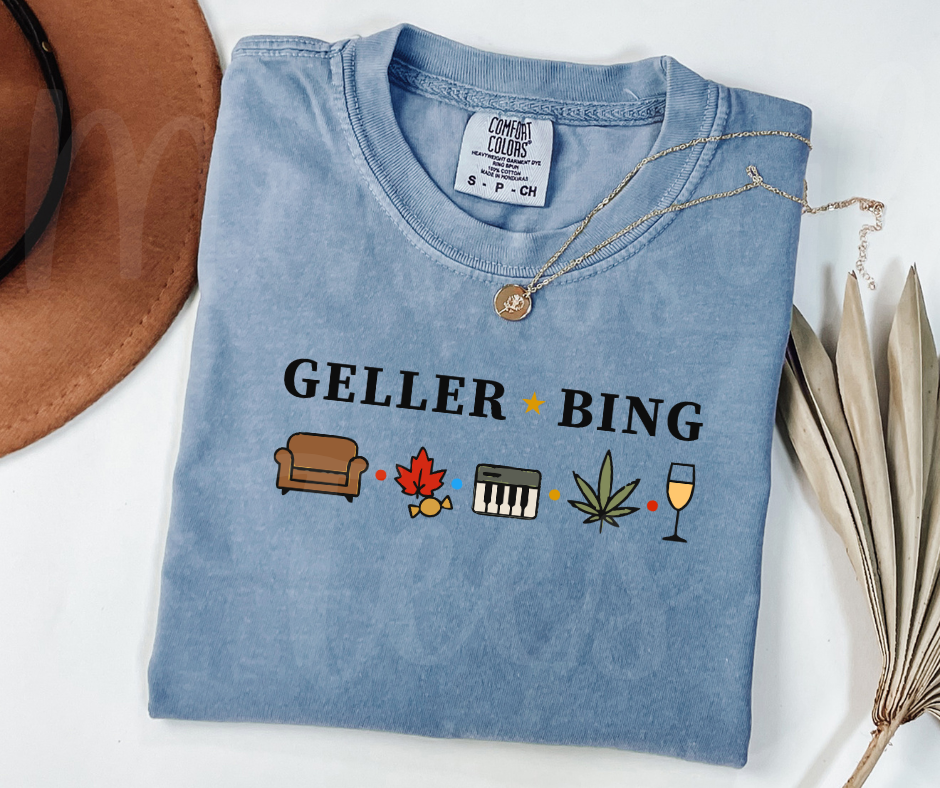 "Geller- Bing" Sarcastic Design Friends Inspired Unisex heavyweight t-shirt