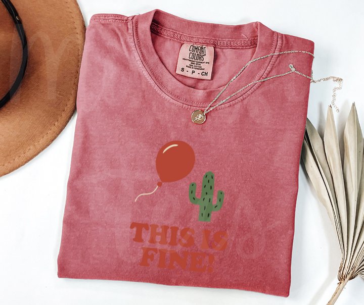"This Is Fine" Sarcastic Design Unisex heavyweight t-shirt