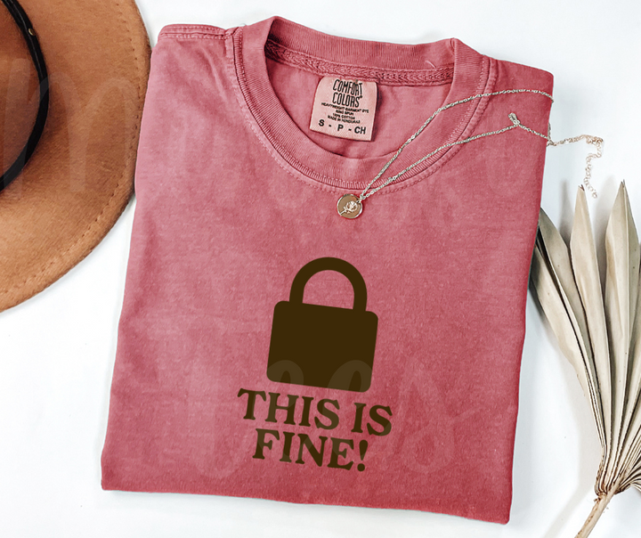 "This Is Fine" Sarcastic Design Unisex heavyweight t-shirt