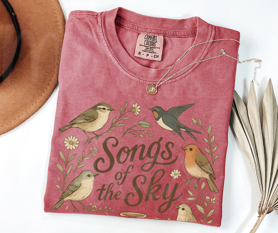 "Songs of the Sky" Birdwatching Design Birds and Nature Inspired Unisex heavyweight t-shirt