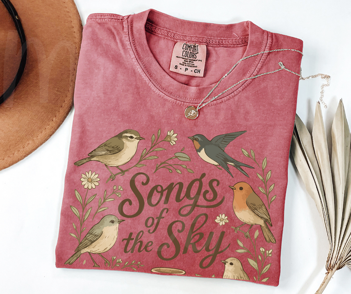 "Songs of the Sky" Birdwatching Design Birds and Nature Inspired Unisex heavyweight t-shirt