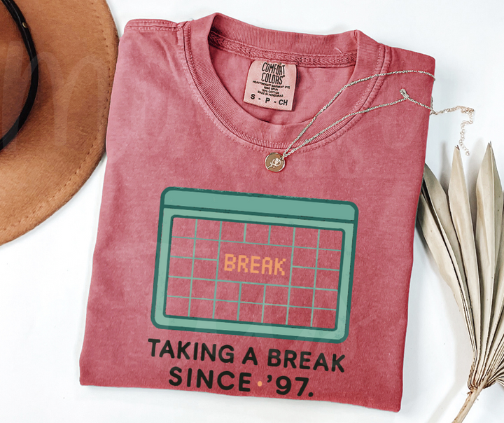 "Taking A Break" Sarcastic Design Friends Inspired Unisex heavyweight t-shirt