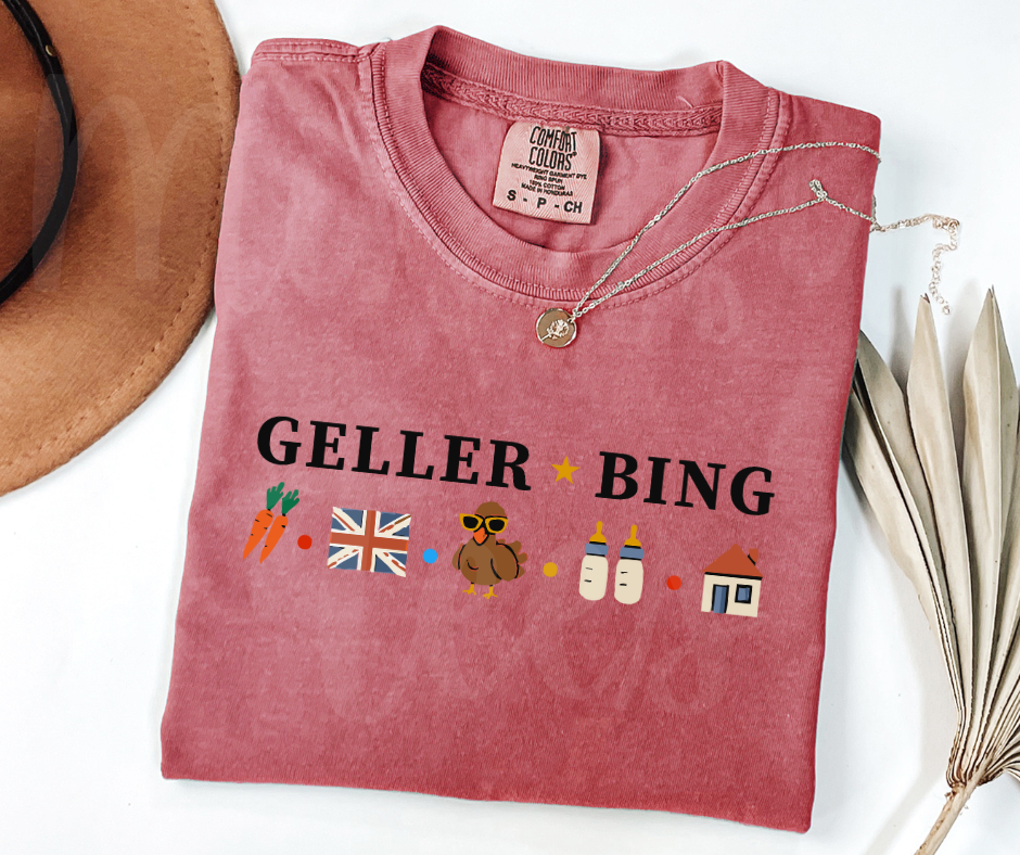 "Geller-Bing" Sarcastic Design Friends Inspired Unisex heavyweight t-shirt