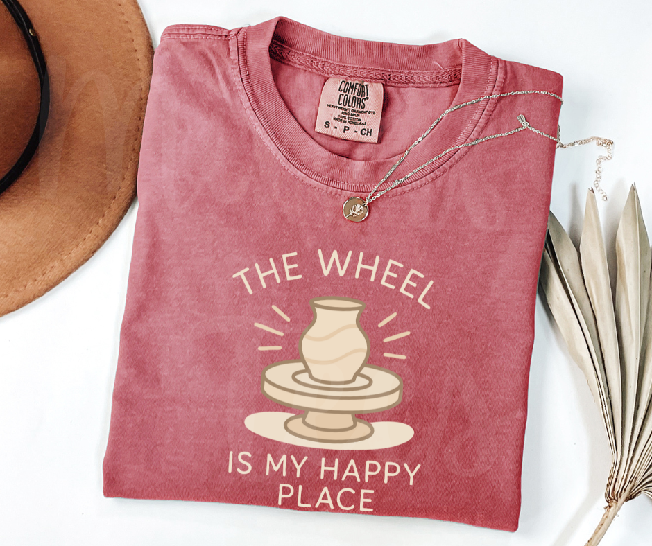 "Happy Place" Funny Design Pottery Clay Hobby Inspired Unisex heavyweight t-shirt