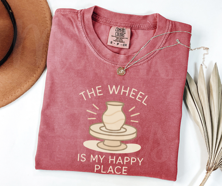 "Happy Place" Funny Design Pottery Clay Hobby Inspired Unisex heavyweight t-shirt
