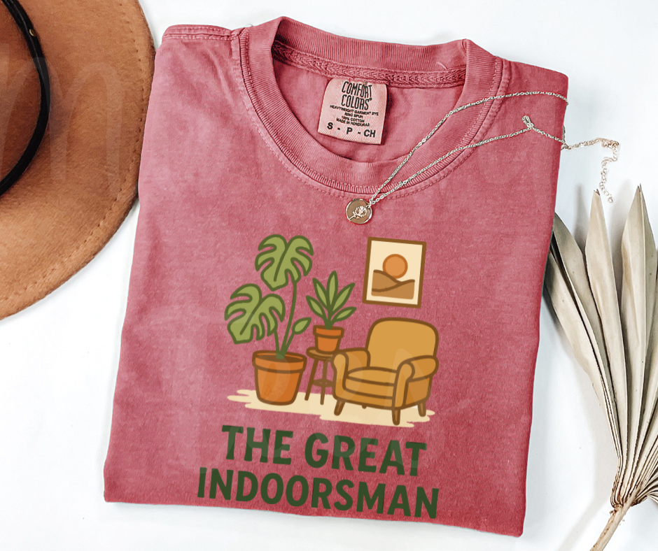 "The Great Indoorsman" Funny Plant Lover Tee Design Unisex heavyweight t-shirt