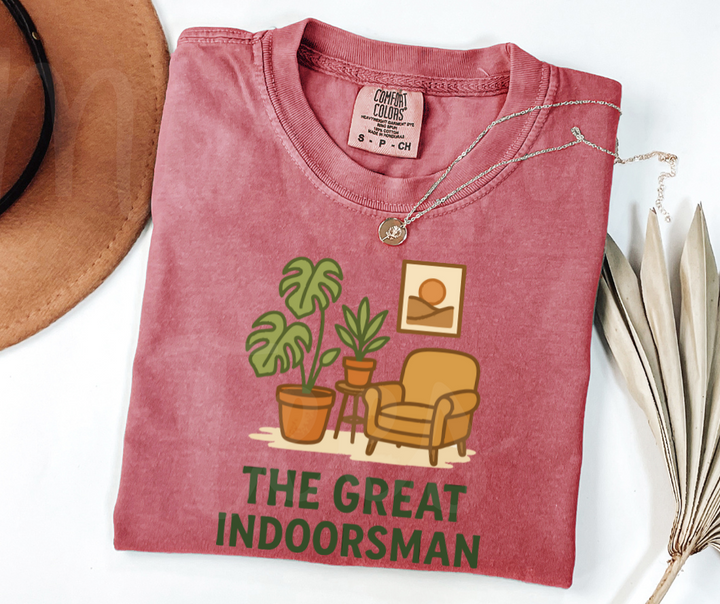 "The Great Indoorsman" Funny Plant Lover Tee Design Unisex heavyweight t-shirt