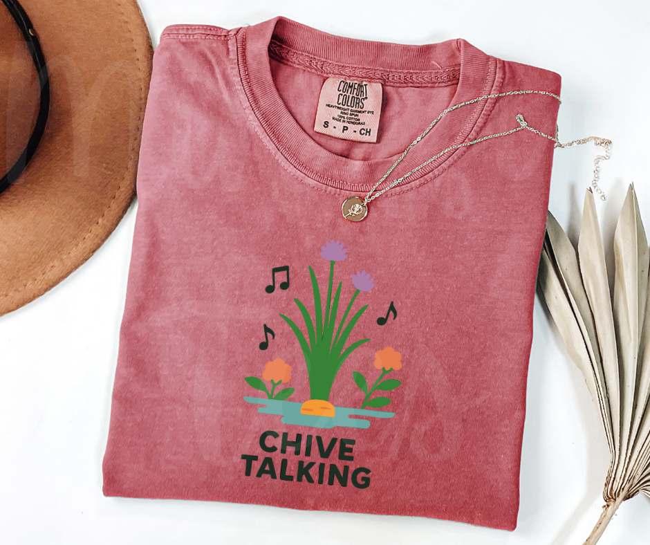 "Chive Talking" Funny Plant Lover Tee Design Unisex heavyweight t-shirt