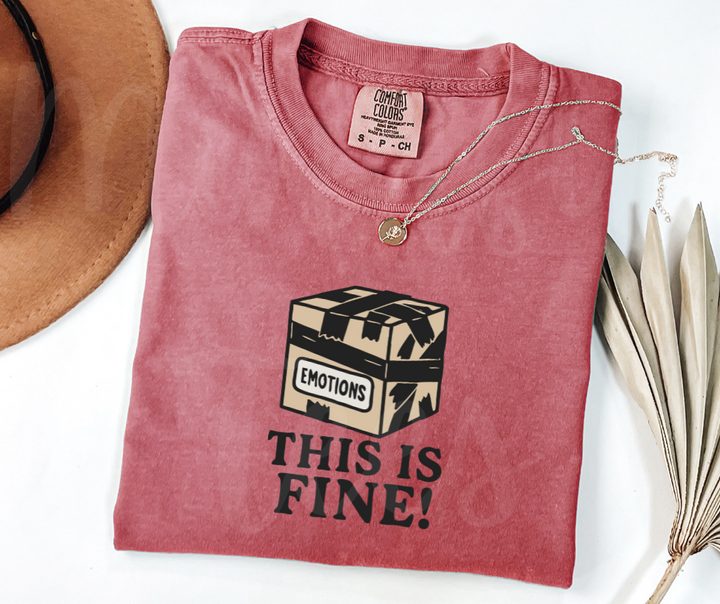 "This Is Fine" Sarcastic Design Unisex heavyweight t-shirt
