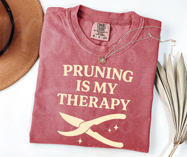 "Pruning Is My Therapy" Funny Plant Lover Tee Design Unisex heavyweight t-shirt