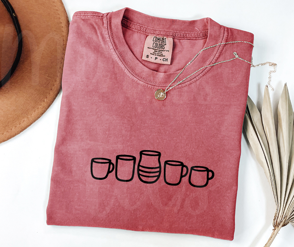 "Little Cups" Funny Design Pottery Clay Hobby Inspired Unisex heavyweight t-shirt