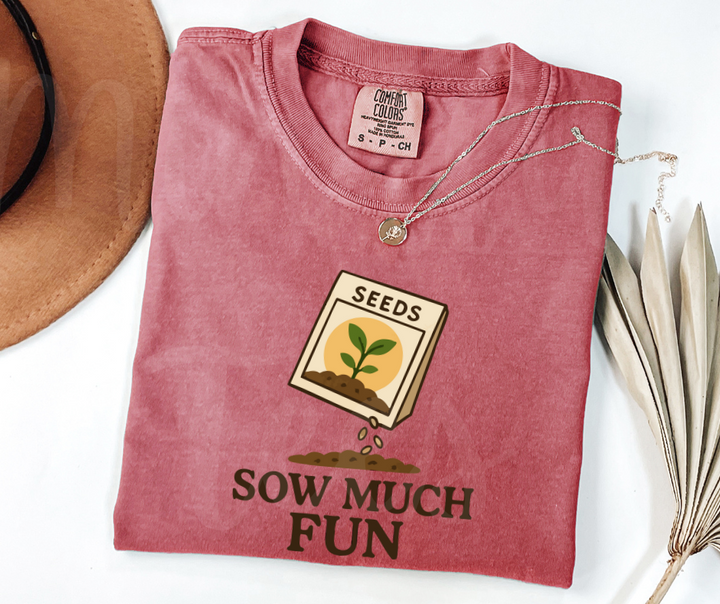 "Sow Much Fun" Funny Plant Lover Tee Design Unisex heavyweight t-shirt