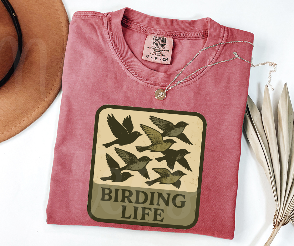 "Birding Life" Birdwatching Design Birds and Nature Inspired Unisex heavyweight t-shirt
