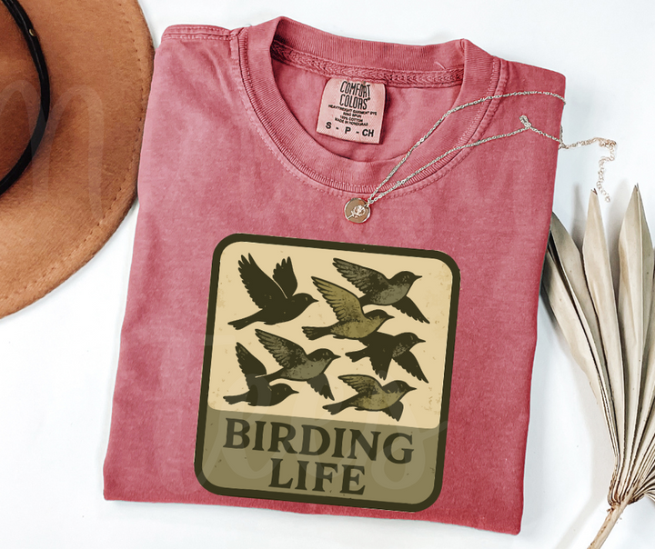 "Birding Life" Birdwatching Design Birds and Nature Inspired Unisex heavyweight t-shirt
